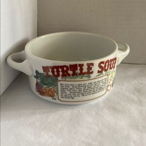 Vintage Turtle Soup Bowl with Handles